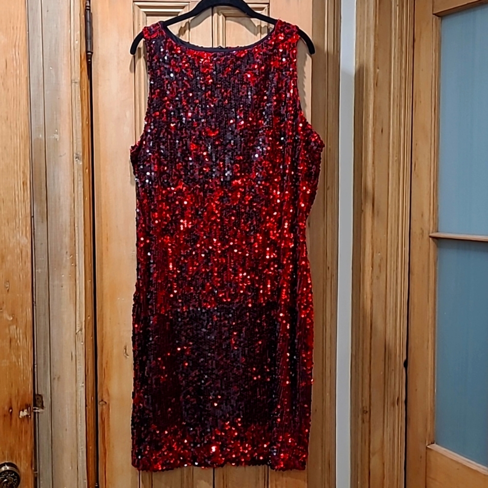 Red sequin  dress by Ashley Stewart's  sz20